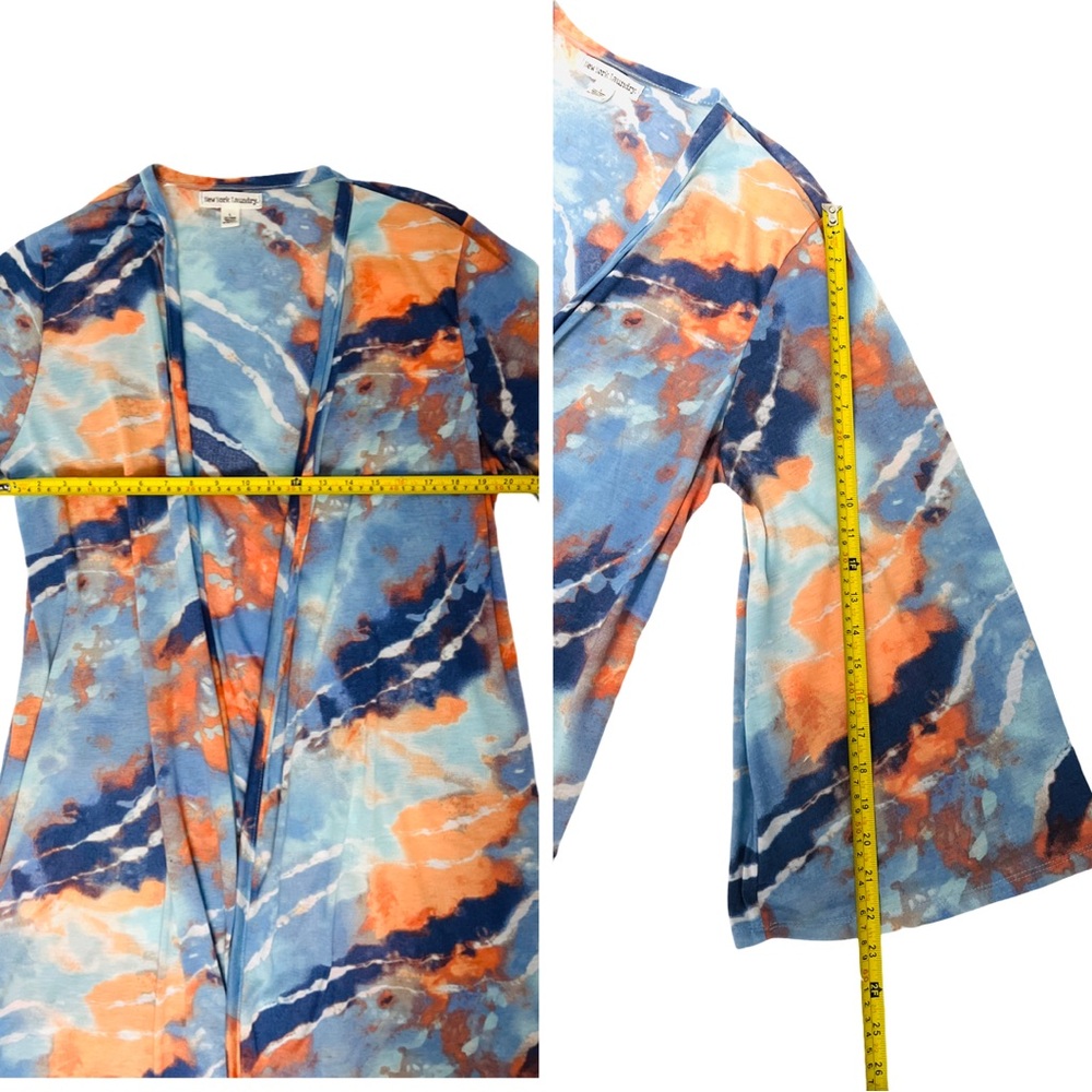 New York Laundry Tie-Dye Open-Front Duster Cardigan - Picture 7 of 12